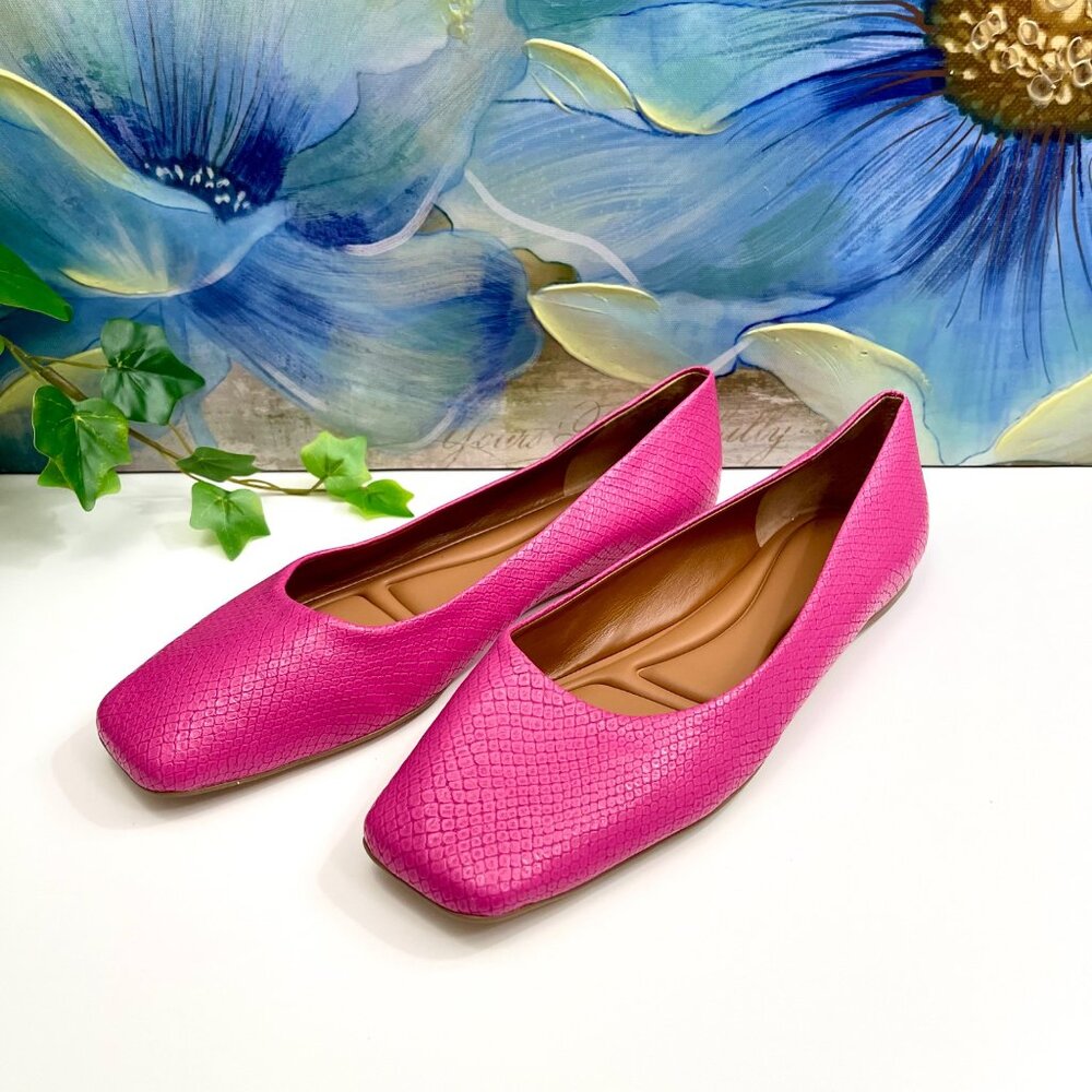 SARTO by  Franco Sarto Flexa Amaya Ballet Flat Pink Snake Print Faux Leather 8.5 - Picture 8 of 15